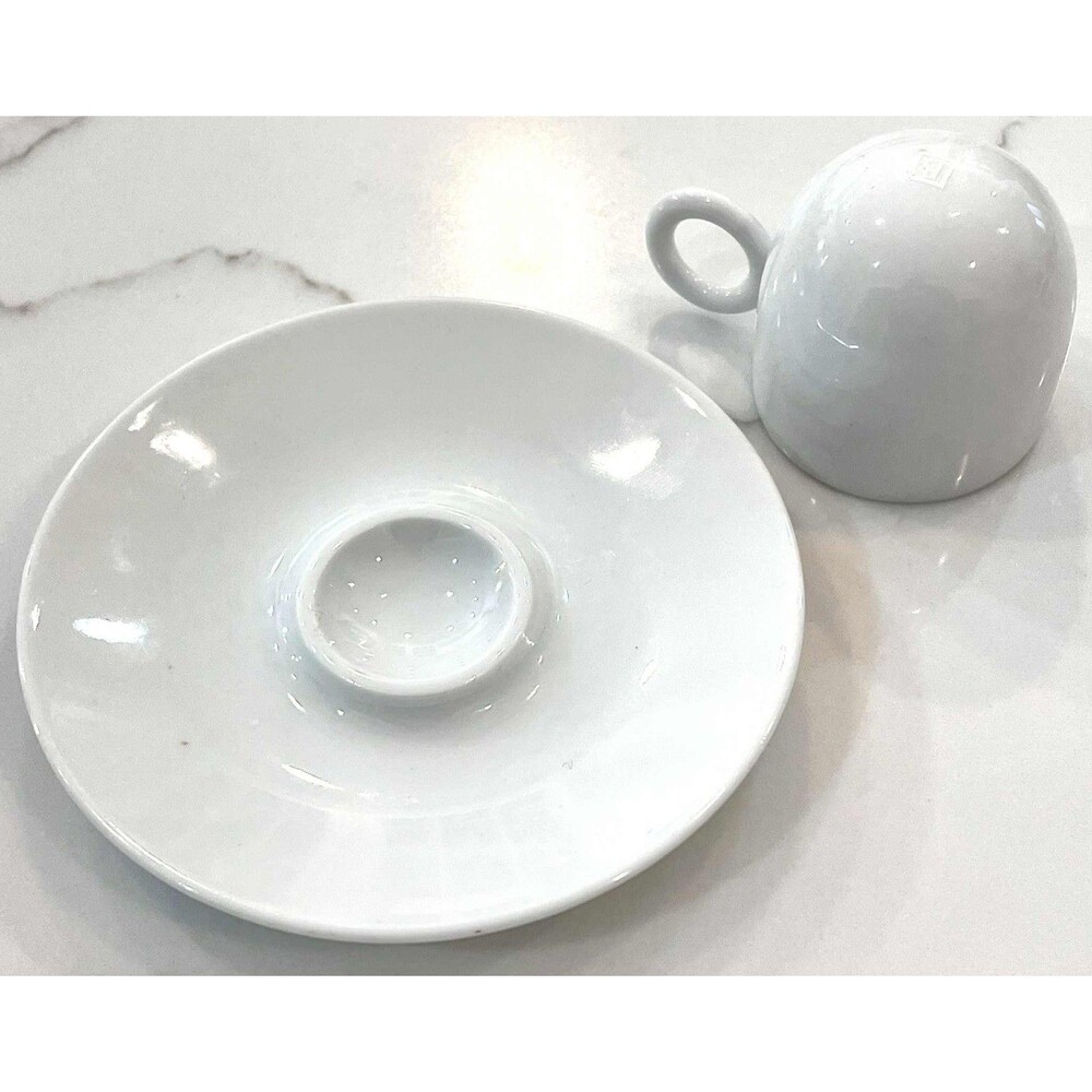 One Bernardaud Espresso Cup & Saucer Fusion Bla White 2 Oz Hard to Find - Picture 2 of 6